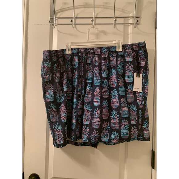 Goodfellow & Co Men's Pineapple Print Swim Trunks Board Shorts Lined Size XXL - Picture 1 of 16